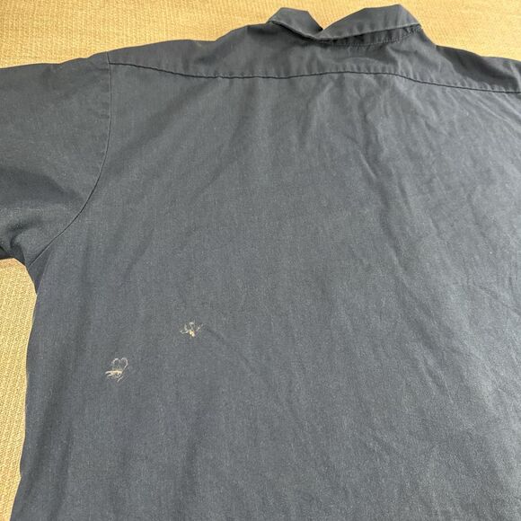 Vintage Navy Blue Button Front Collared Cintas Workwear Shirt ‘LARRY’ 3XL - Picture 5 of 5